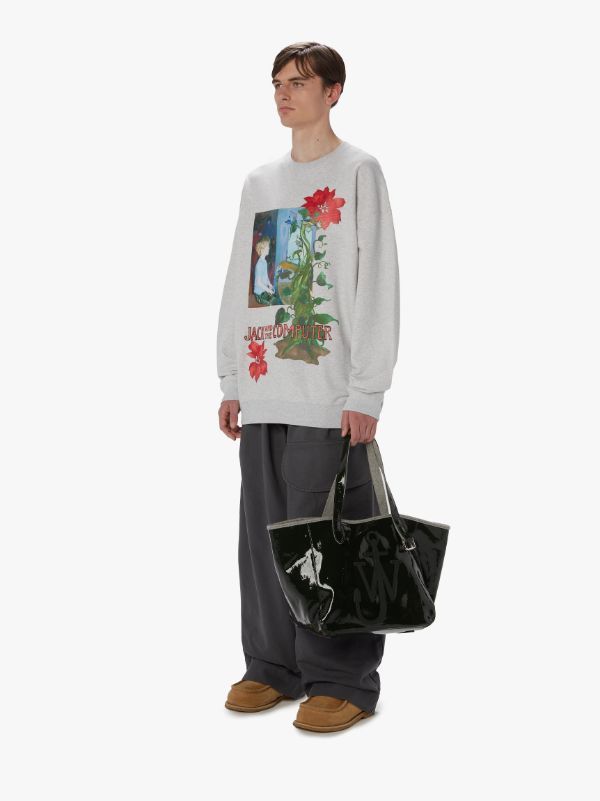 Jw Anderson J. W. Anderson Belt Coated-finish Denim Tote Bag In Black