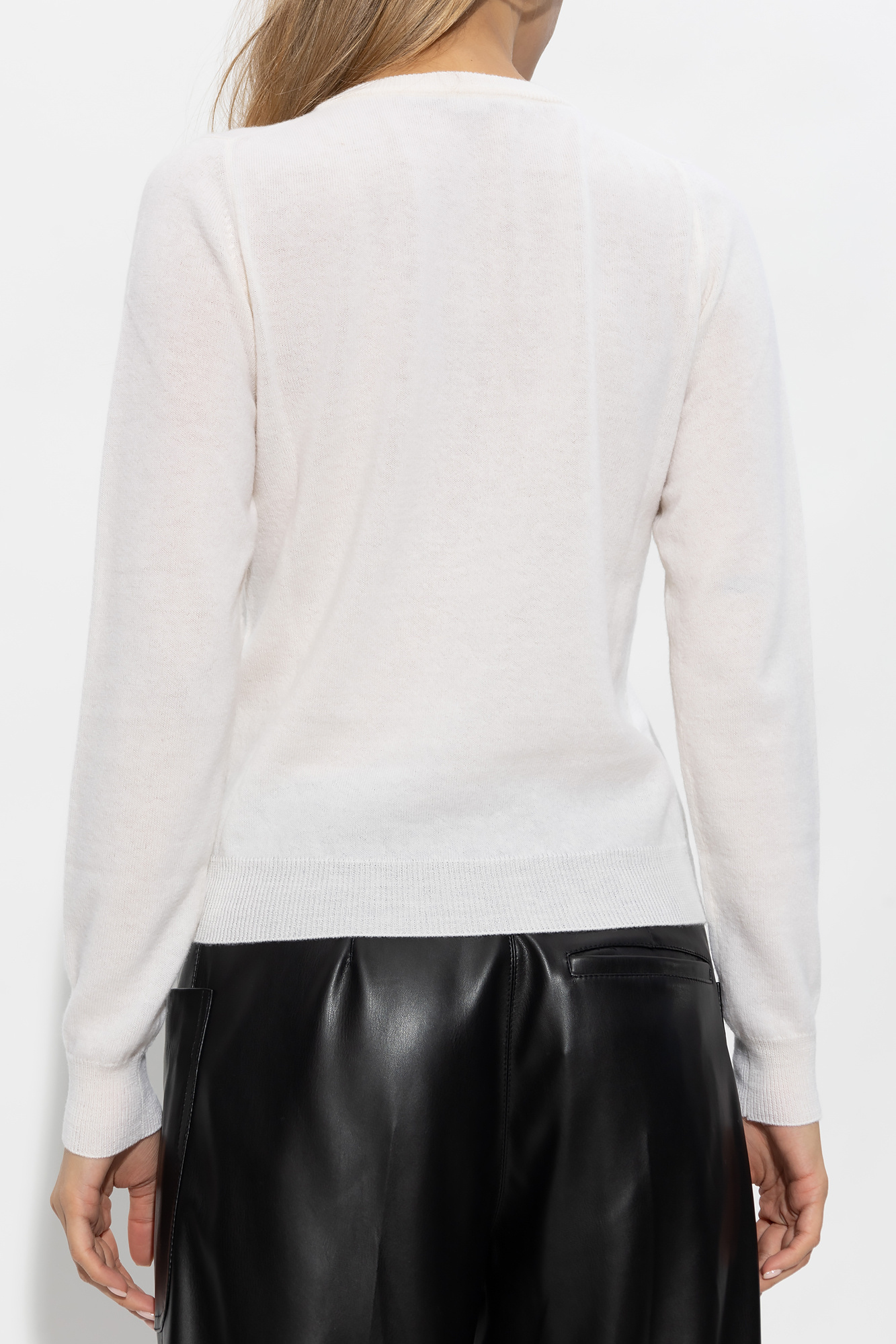 Stella Mccartney Round Neck Long-sleeved Sweater In White