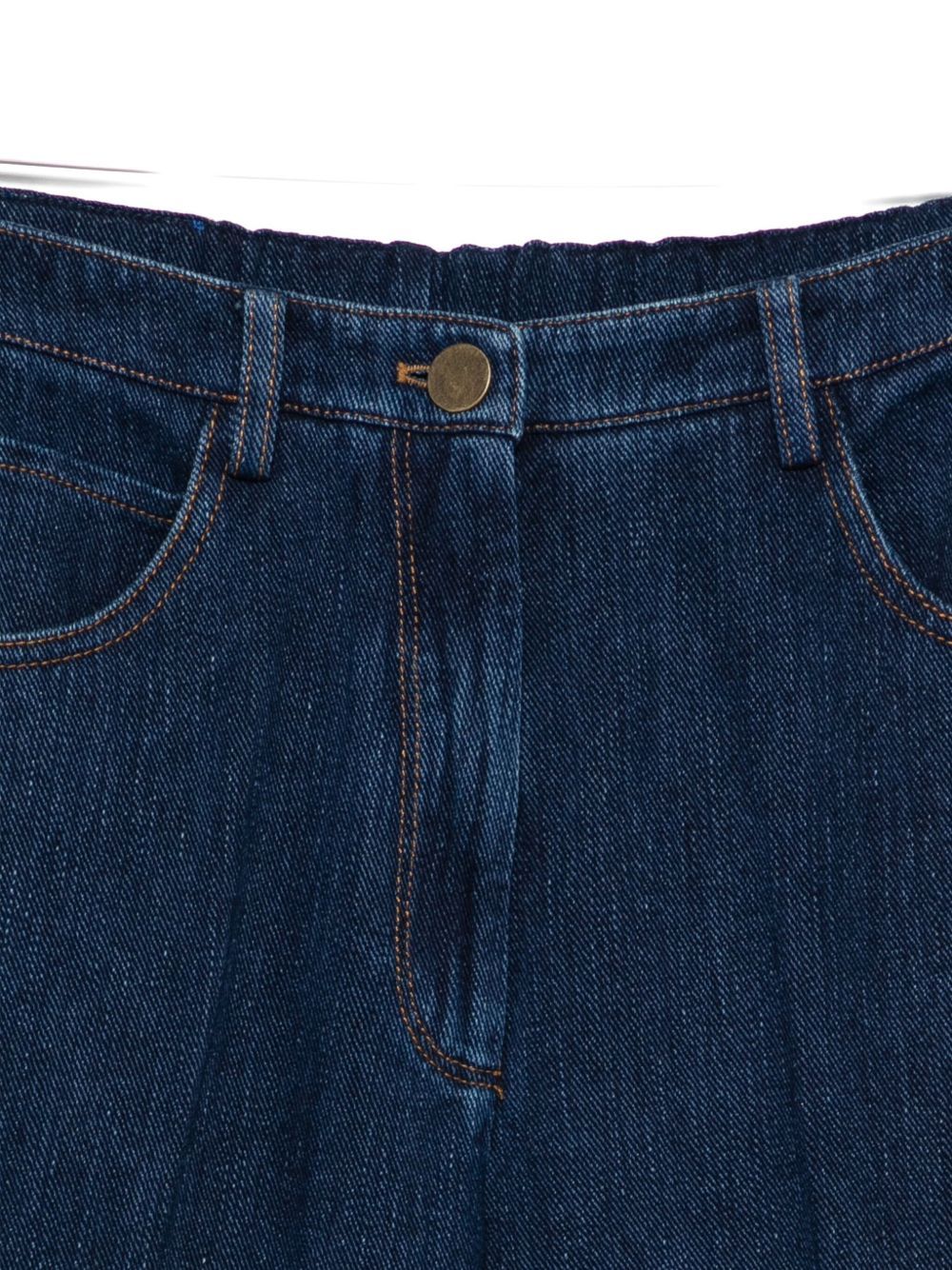 Forte Forte Wide-leg Denim Trousers Featuring Pockets In Blue