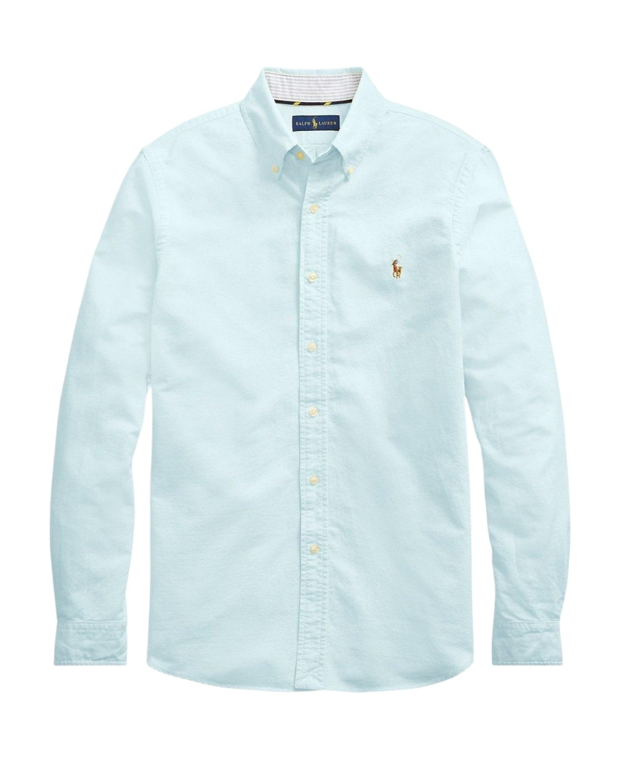 Polo Ralph Lauren Embroidered Logo Oxford Shirt In Blue
