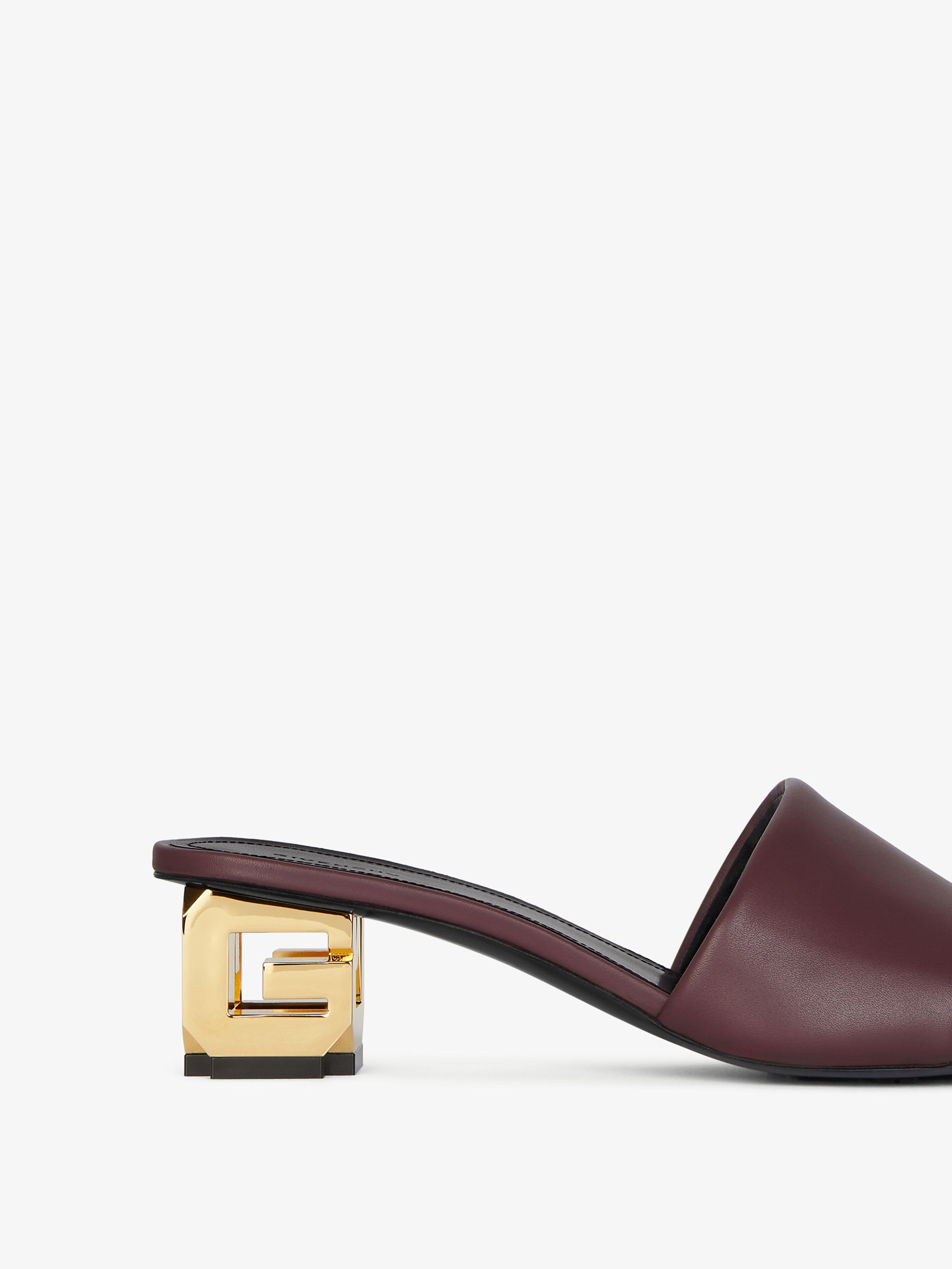 Givenchy Calfskin G Cube-heel Mule Sandals In Red