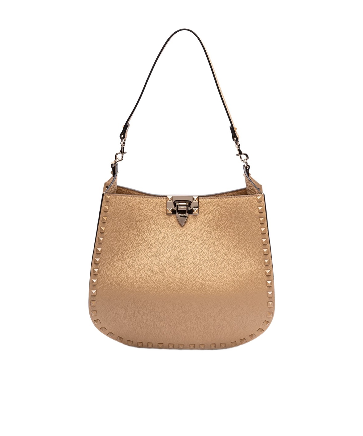 Valentino Rockstud-embellished Leather Shoulder Bag In Nude