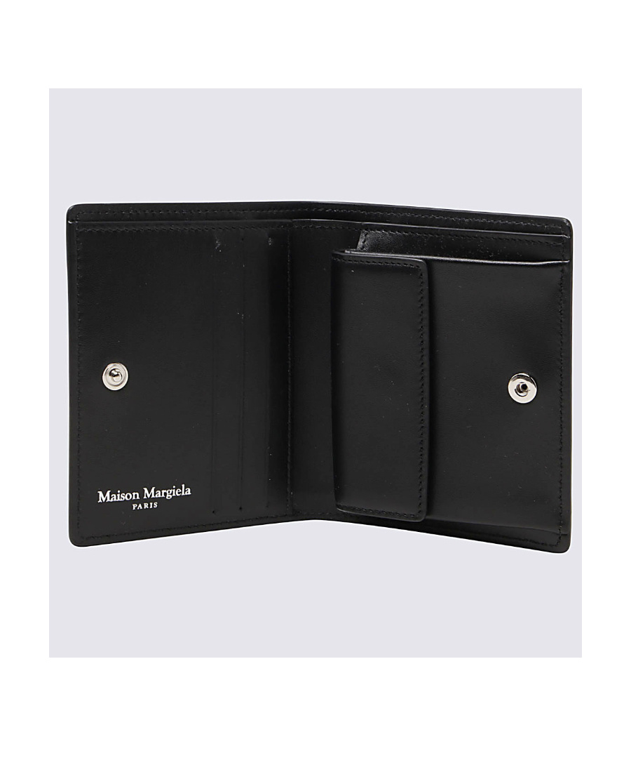 Maison Margiela Folding Leather Wallet In Black