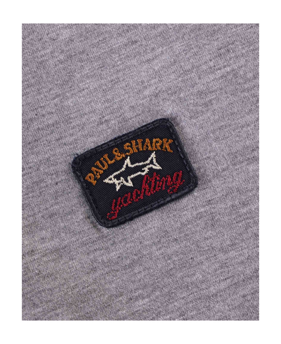 Paul & Shark Logo-patch Cotton T-shirt In Gray