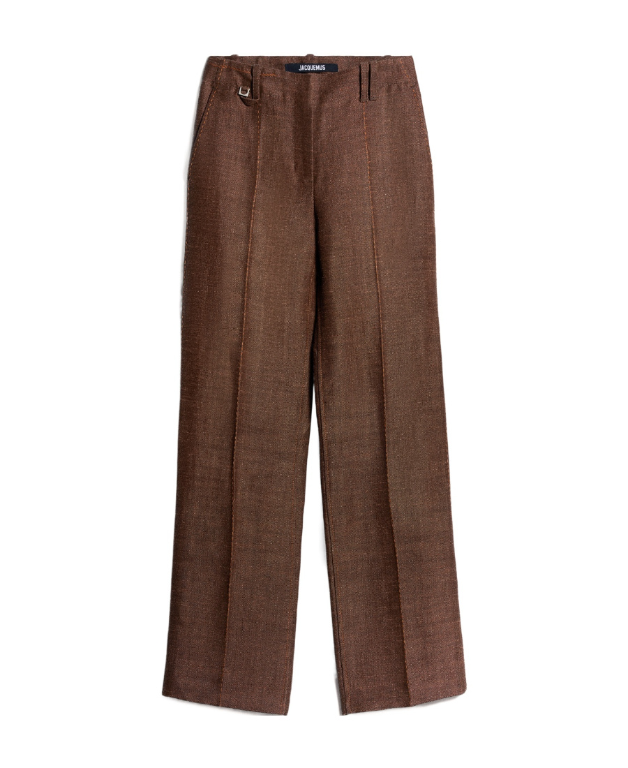Jacquemus Le Pantalon Cordao Linen-blend Canvas Trousers In Brown
