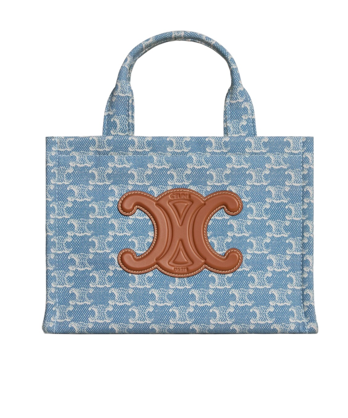 Celine Small Cabas Shoulder Bag In Denim/white