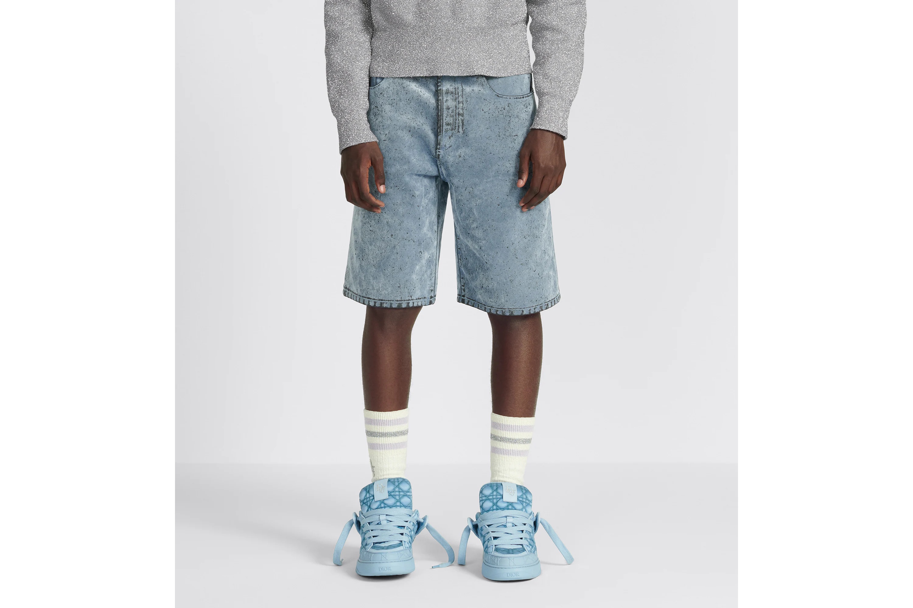 Dior Logo Shorts In Gray