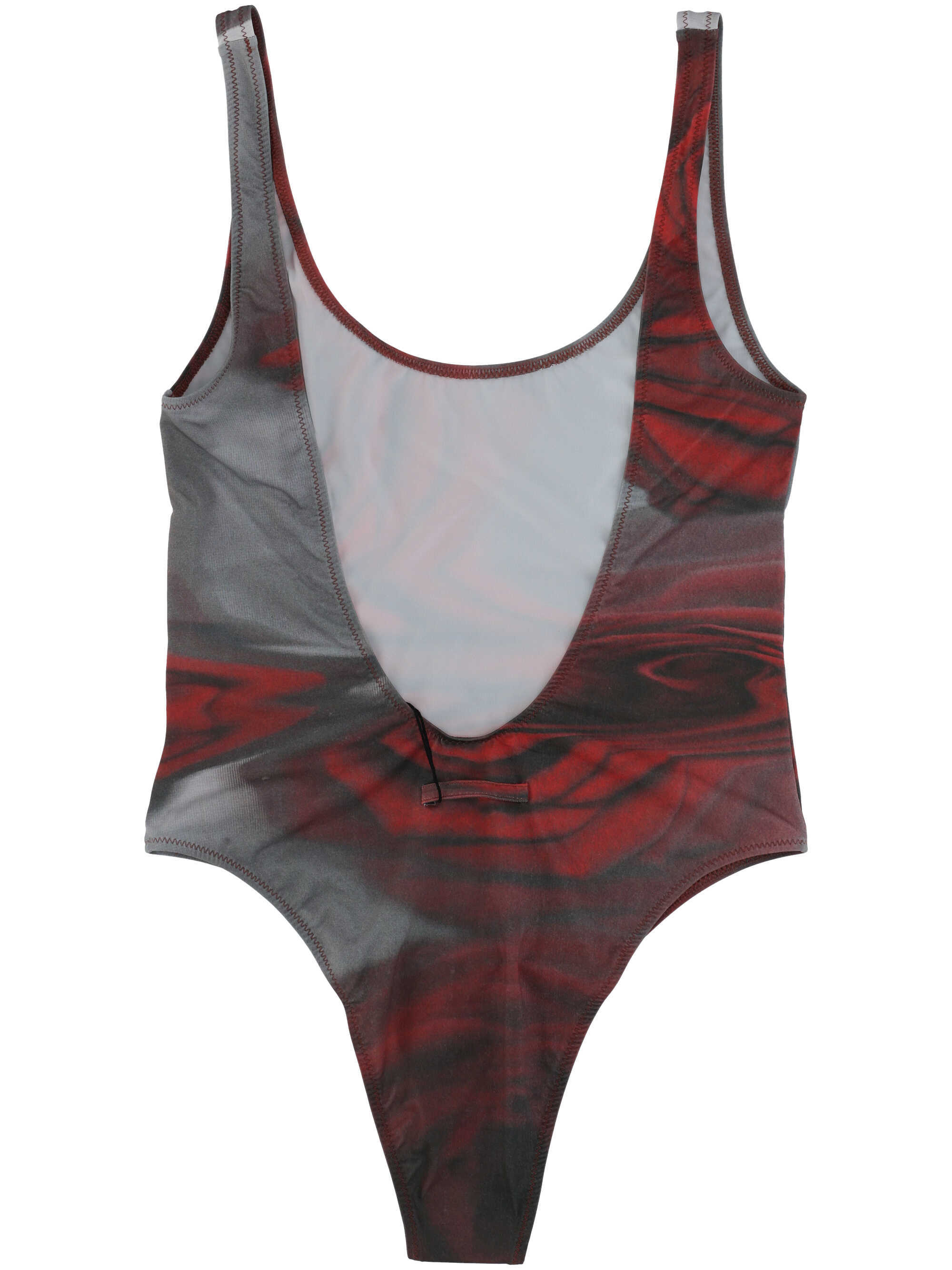 Jean Paul Gaultier Scoop Neck High-cut Open Back Swimsuit In Multi