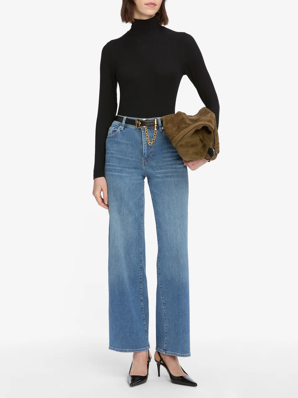 Frame High-waisted Wide-leg Jeans In Blue