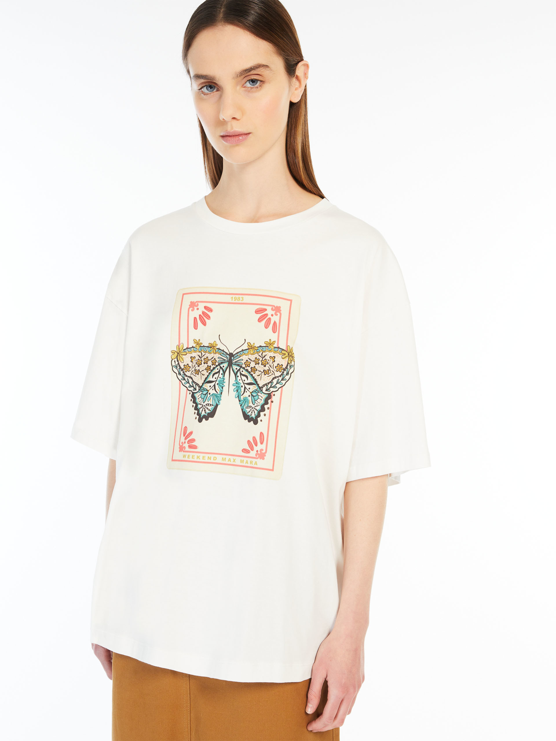 Weekend Max Mara Print Short Sleeve T-shirt In White