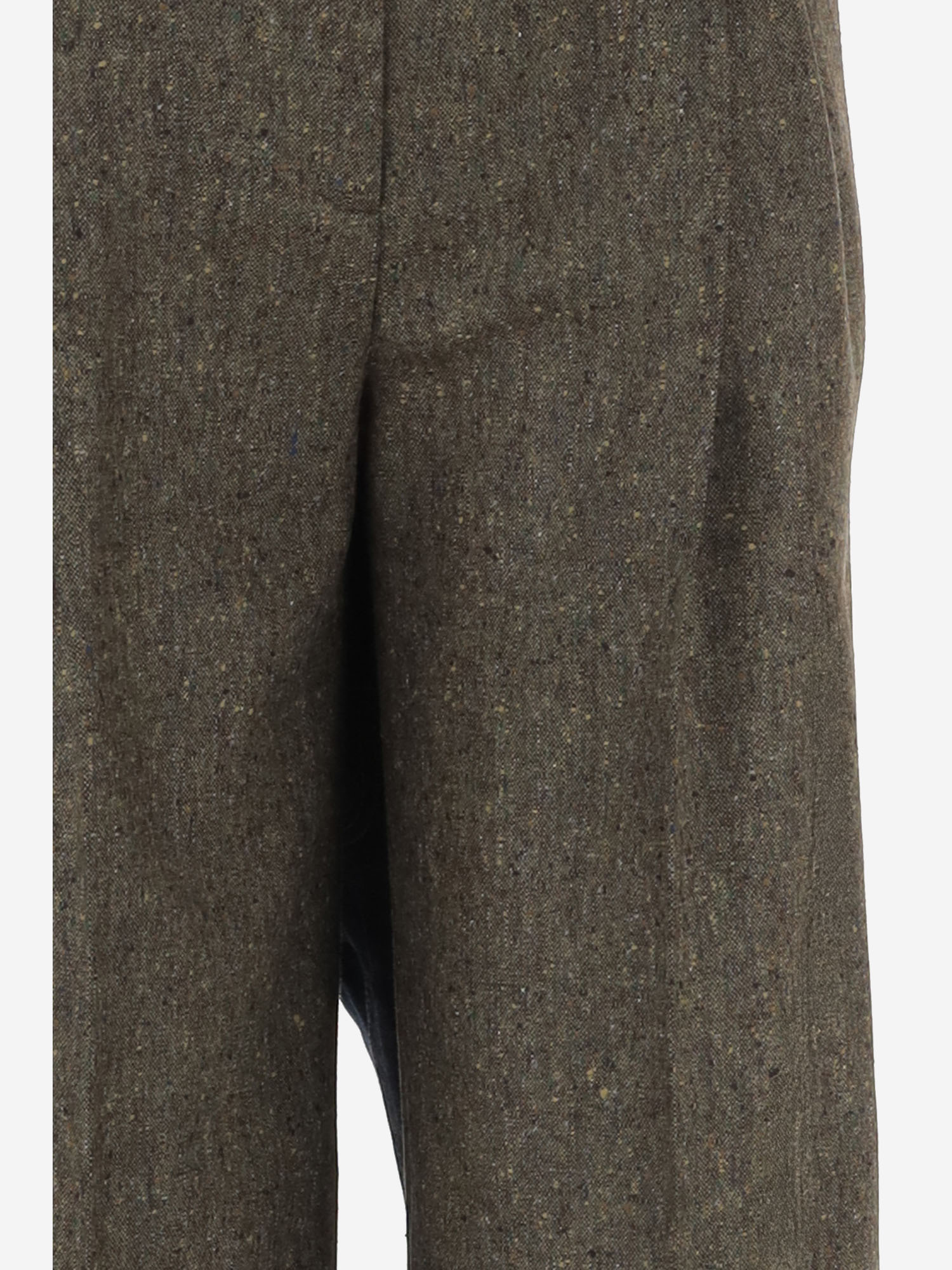 Ql2 Herringbone Straight-leg Pants In Brown
