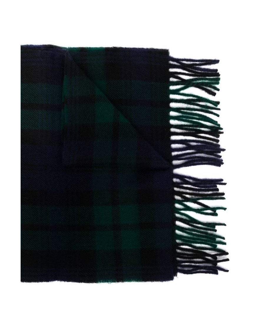 Apc Mahe Tartan-check Wool Scarf In Black
