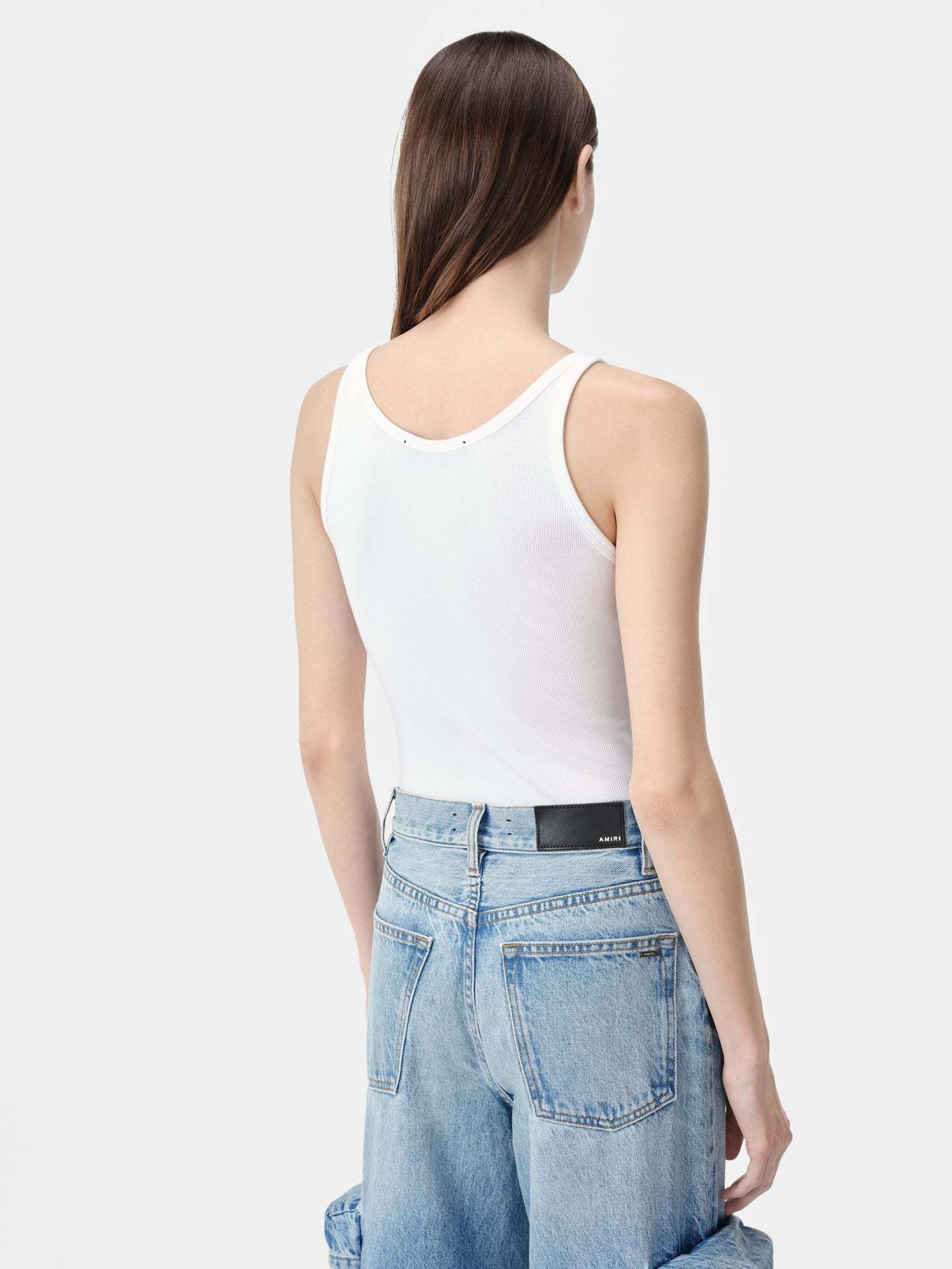 Amiri Ma Embroidered Rib Vest In White