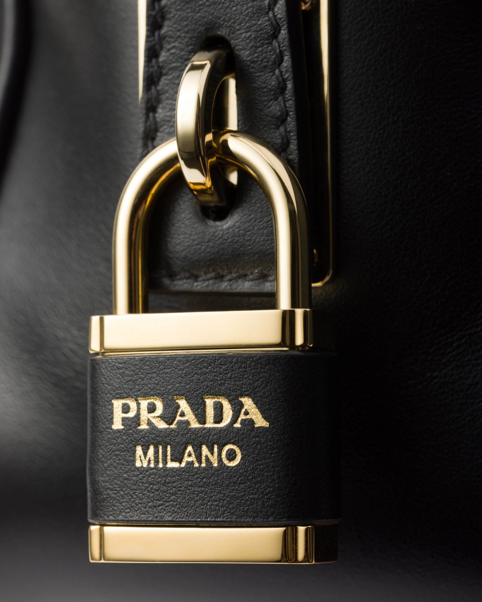 Shop Prada Re-nylon And Leather Medium Top-handle Bag In Black