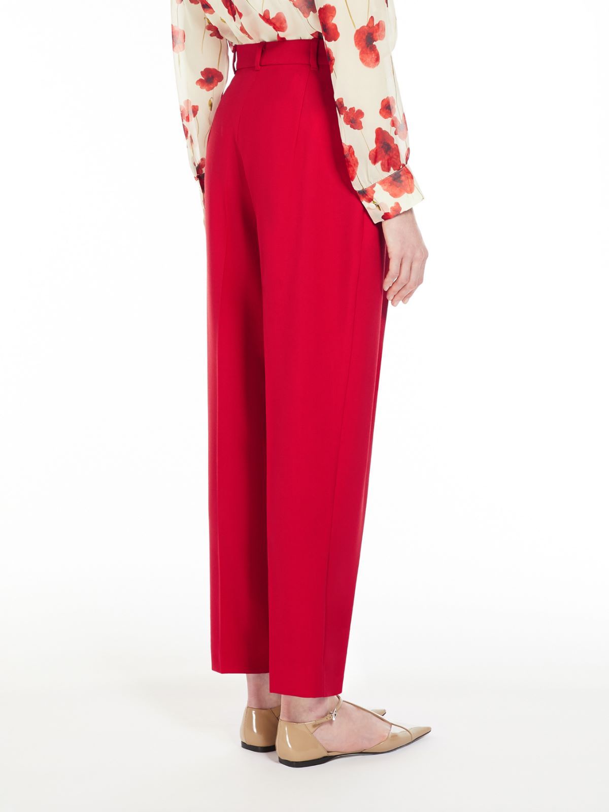 Max Mara Belt-loop Casual Pants In Red