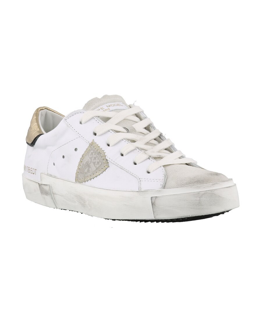 Philippe Model Prsx Veau Croco White Leather Sneaker In White