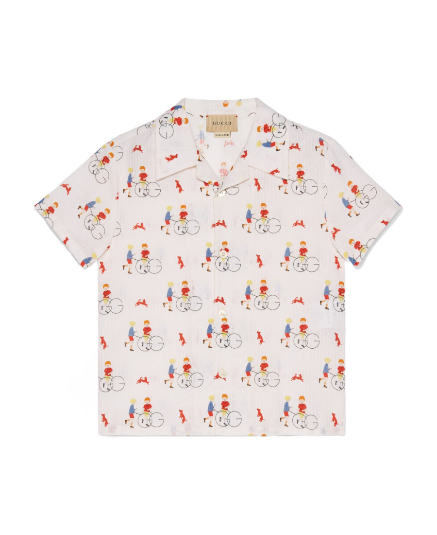 GUCCI GUCCI KIDS ALL-OVER PATTERNED SHORT-SLEEVED SHIRT