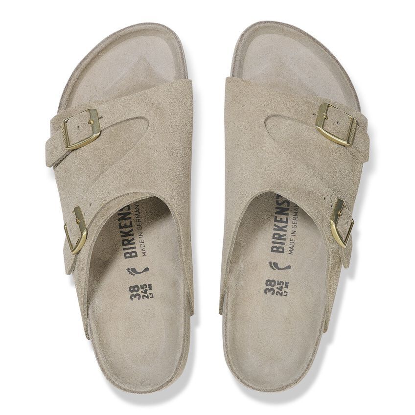 Shop Birkenstock Arizona Two-buckle Slide Sandals In Taupe
