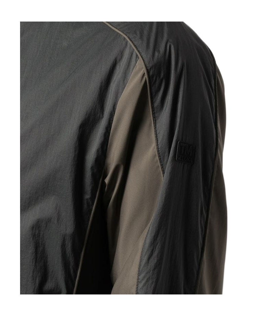 Shop Zegna Contrast-panel Hooded Jacket In Black