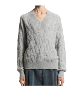 Peserico Alpaca-blend Sequined V-neck Sweater In Gray