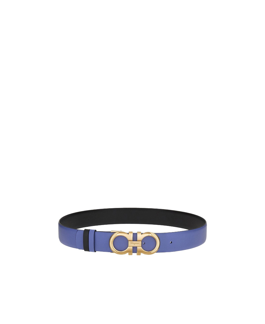 Ferragamo Salvatore  Gancini Reversible Belt In Blue