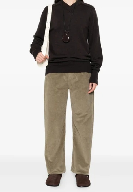 Studio Nicholson Denim Straight Trousers In Green