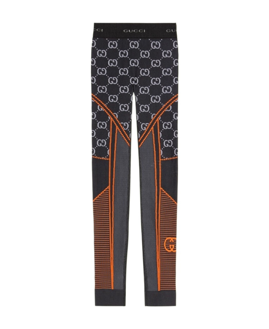 Gucci Gg Jacquard Leggings In Black