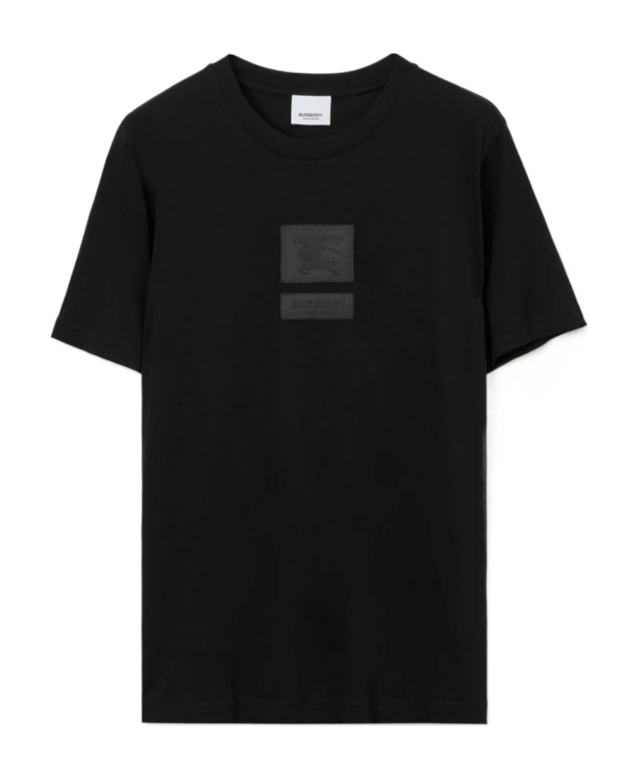 Burberry Equestrian Knight Logo-patch Short-sleeve T-shirt In Black