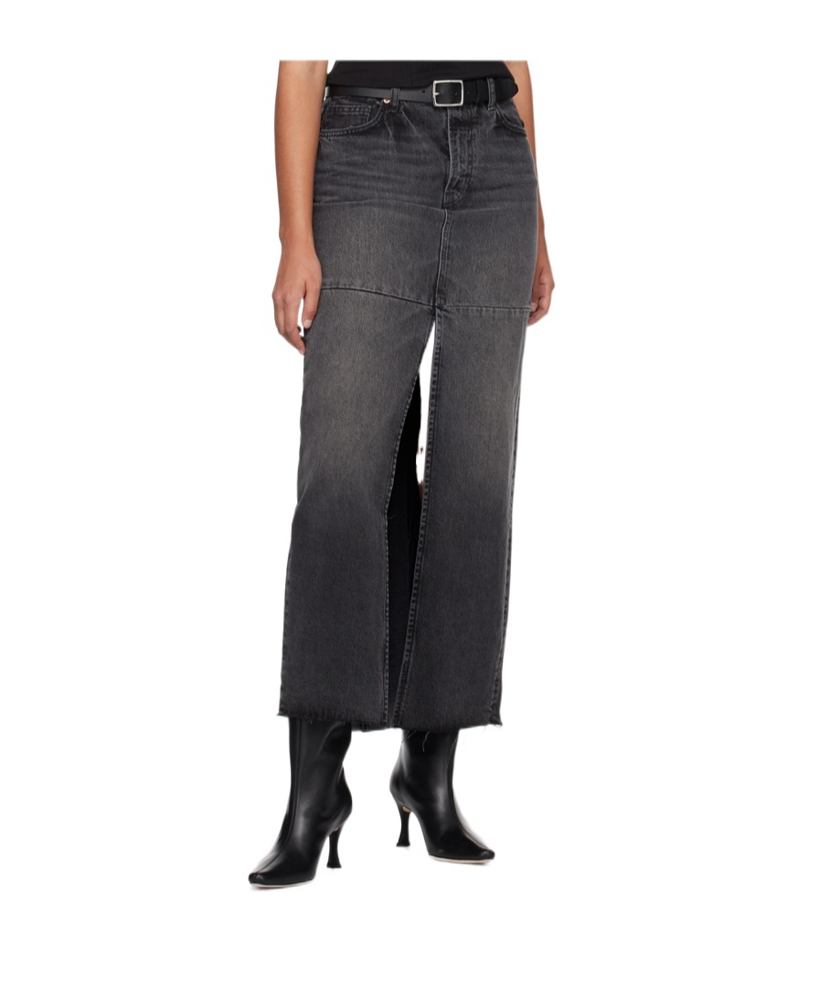 Reformation Tazz Denim Maxi Skirt In Gray