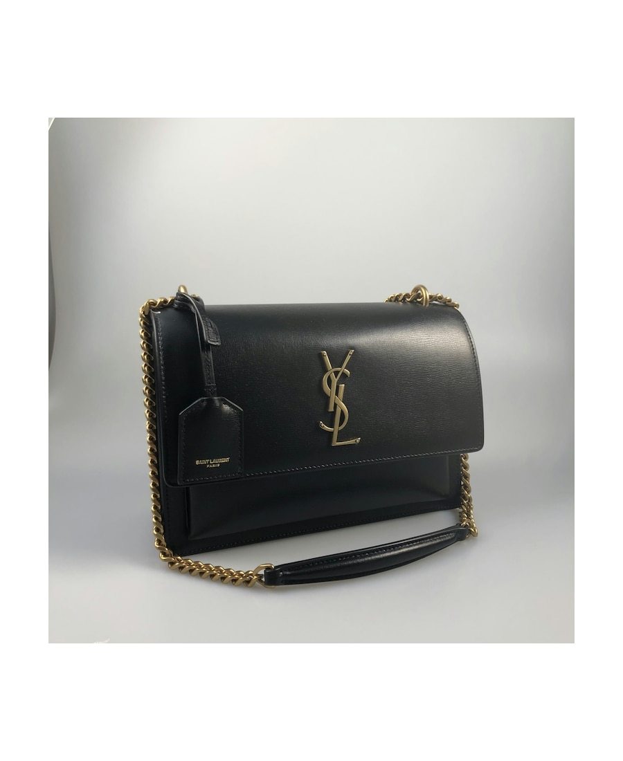 Saint Laurent Sunset Chain Bag In Black