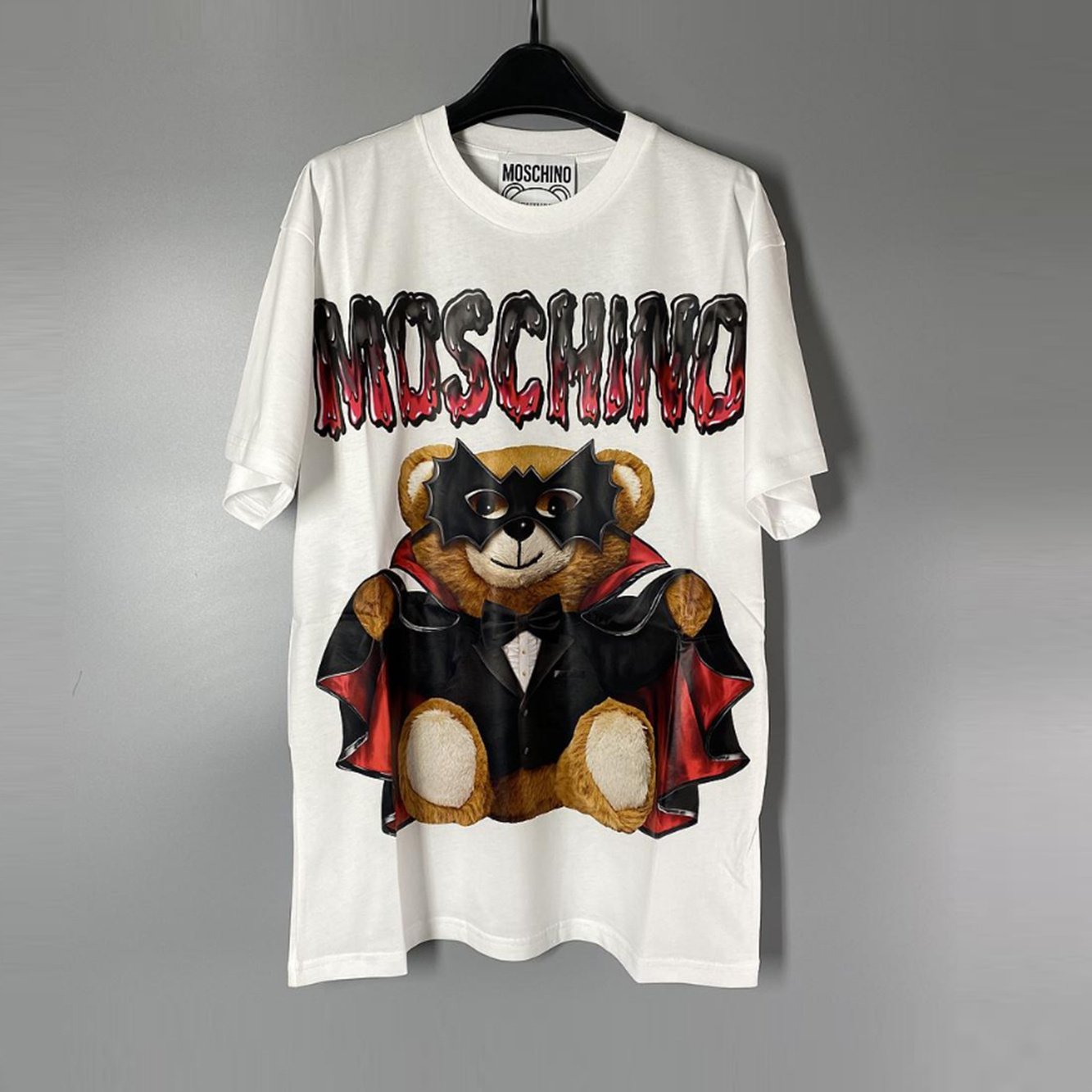 Moschino Teddy Bear Pattern Printed T-shirt In Black