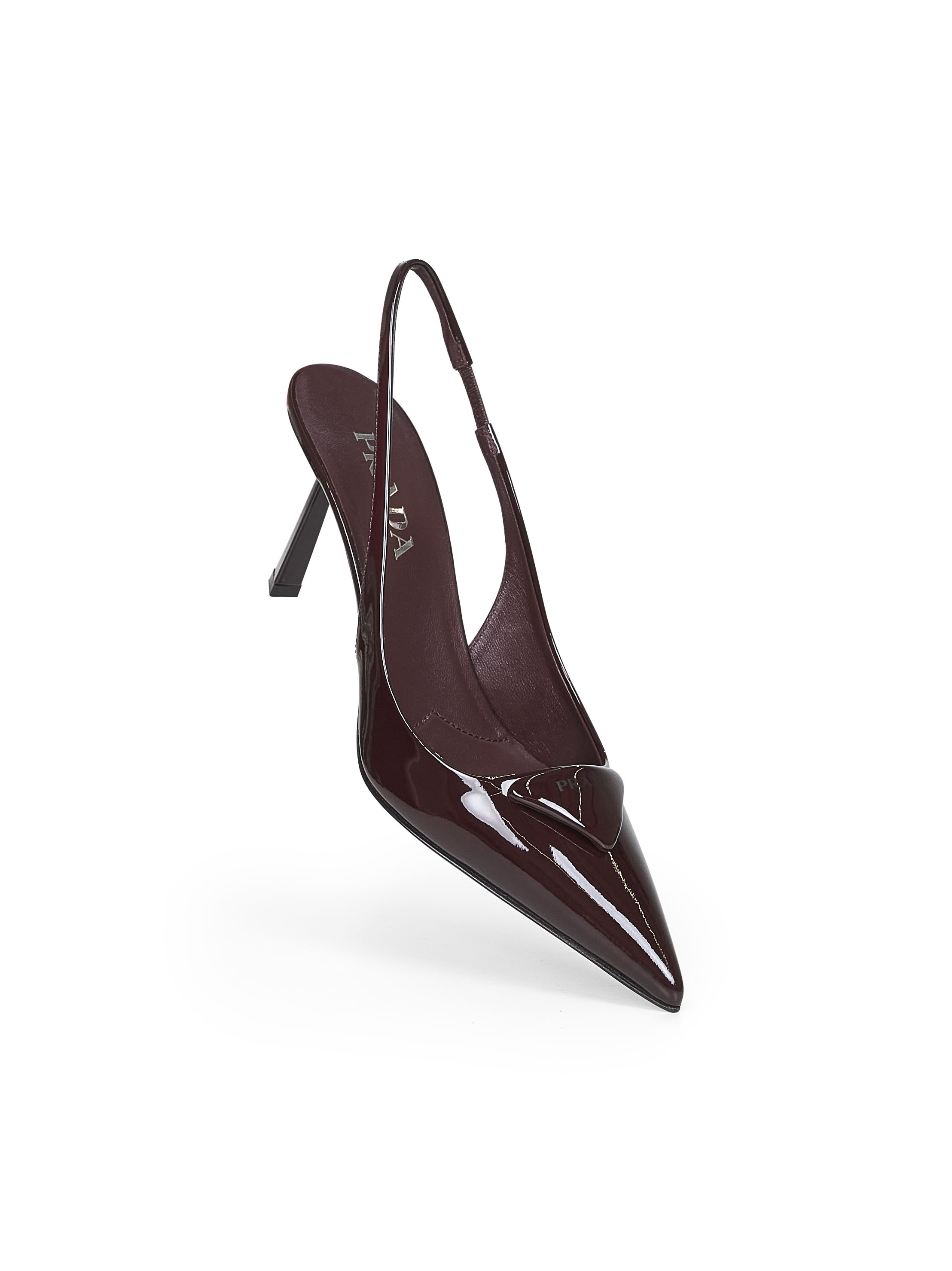 Prada Pointed High Heel Sandals In Burgundy