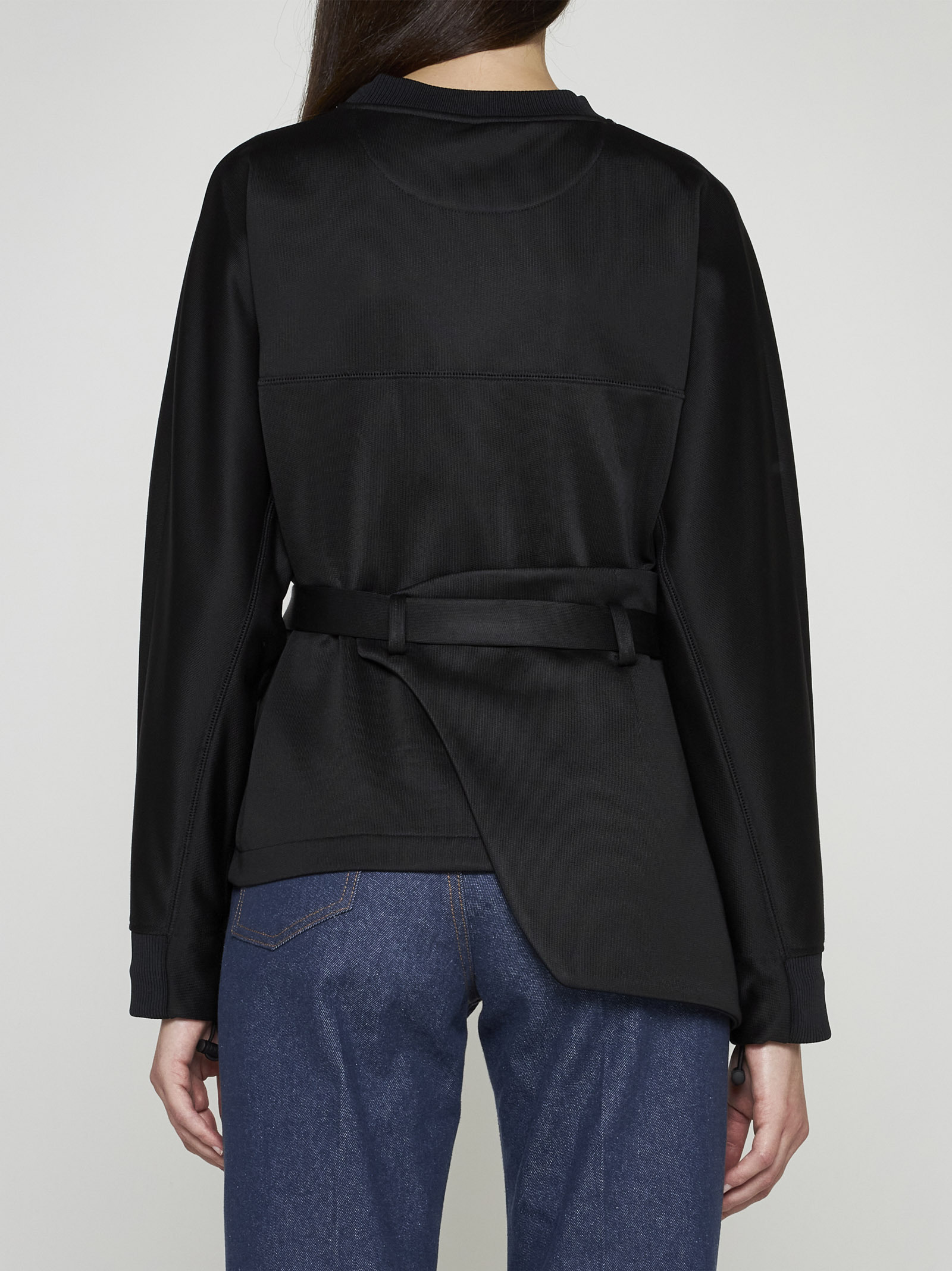 Fendi Black Jersey Sweatshirt In Black