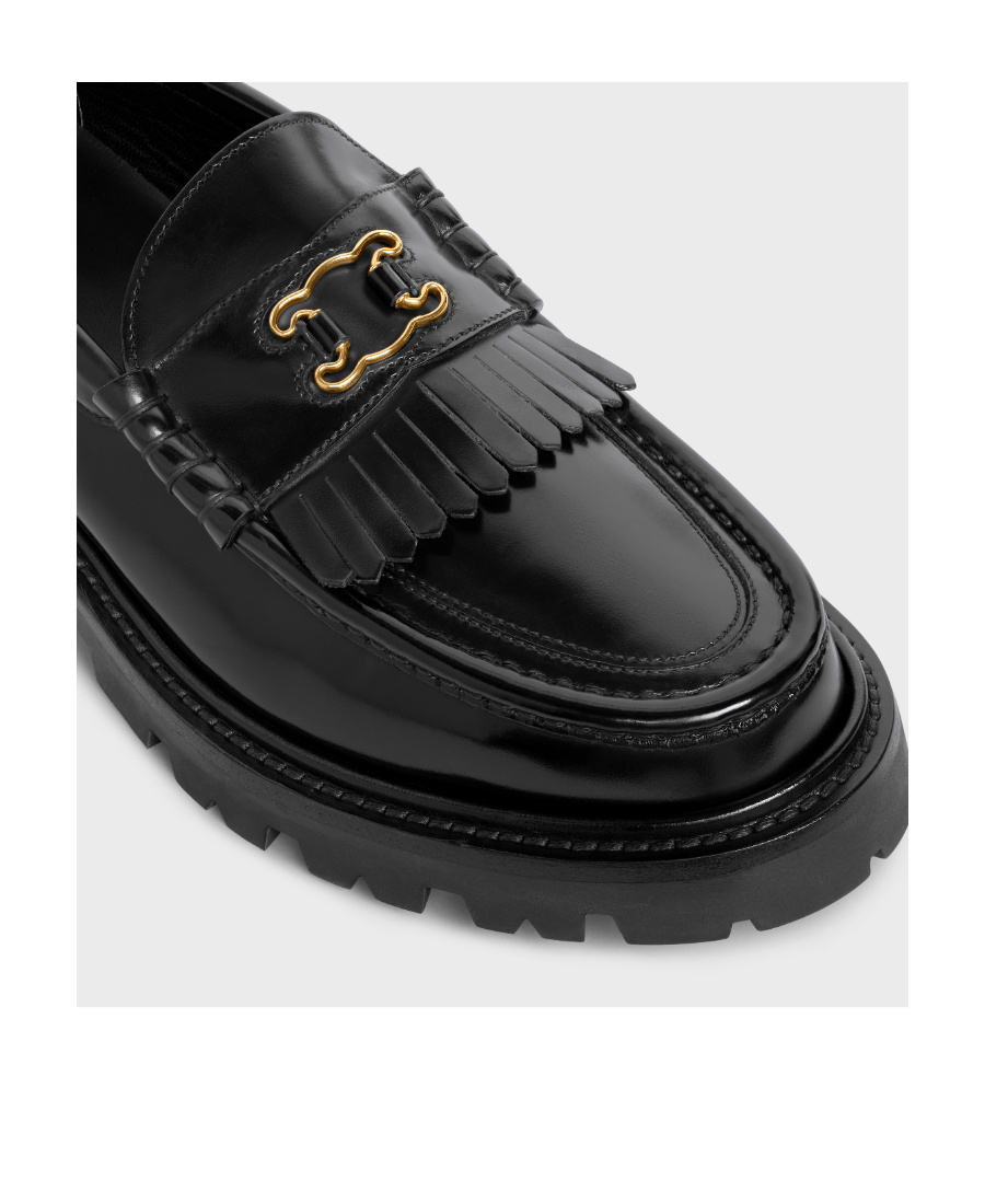 Celine Triomphe Framed Loafers In Black