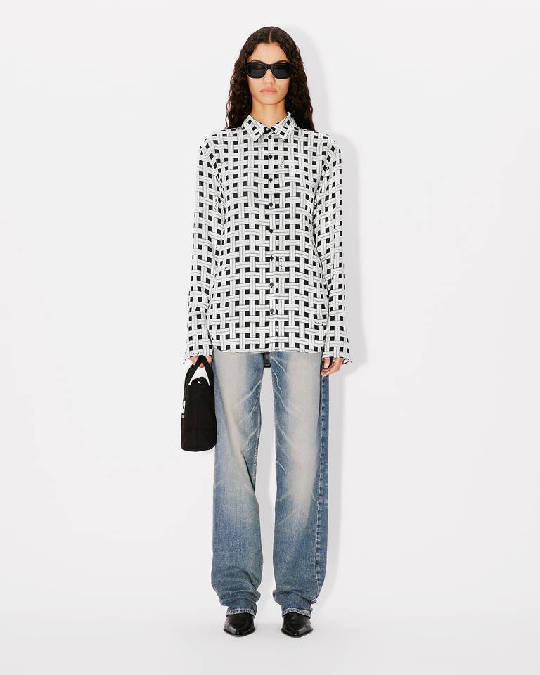Kenzo Weave Checked Effect Shirt In White