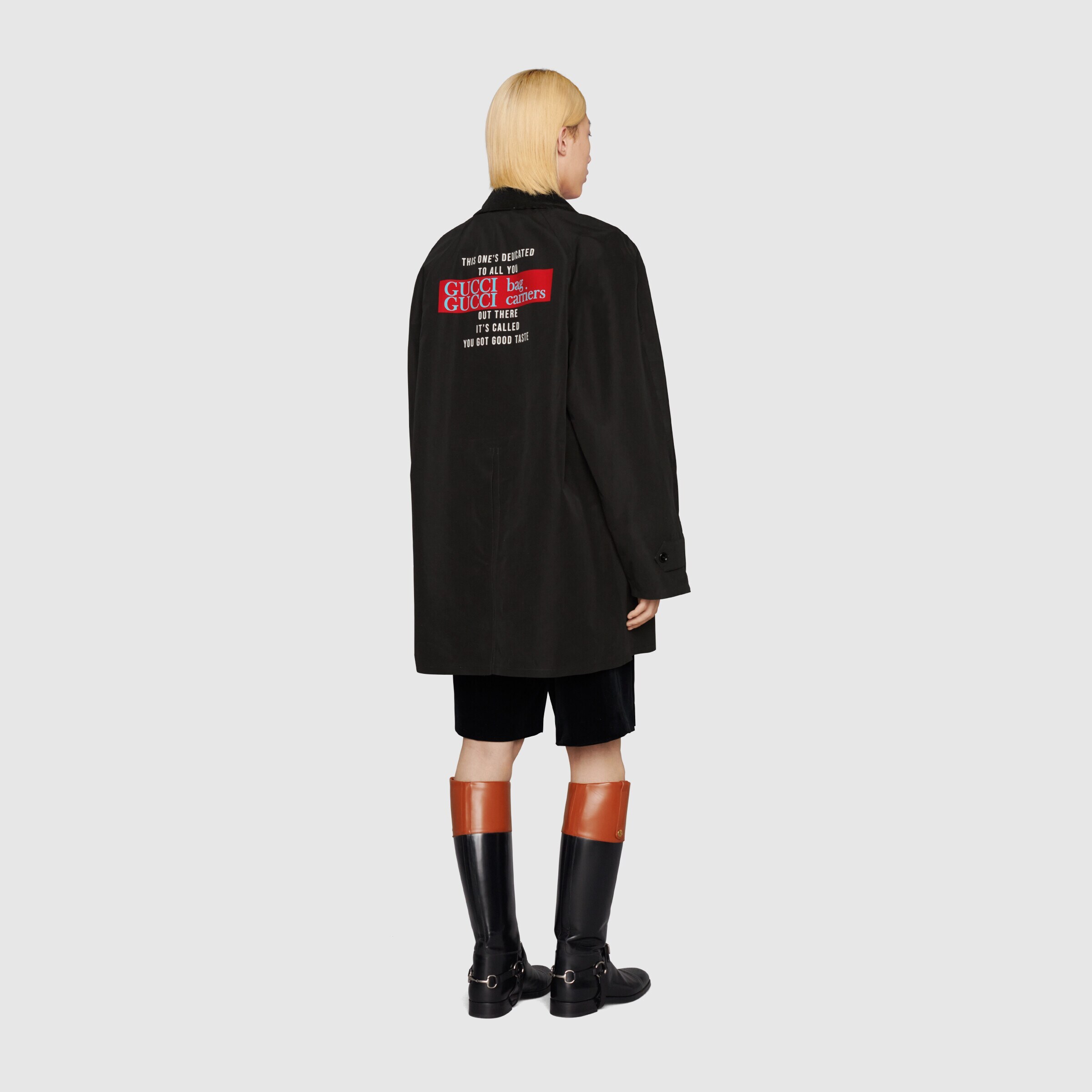 Gucci Cotton Lyric-print Jacket In Black