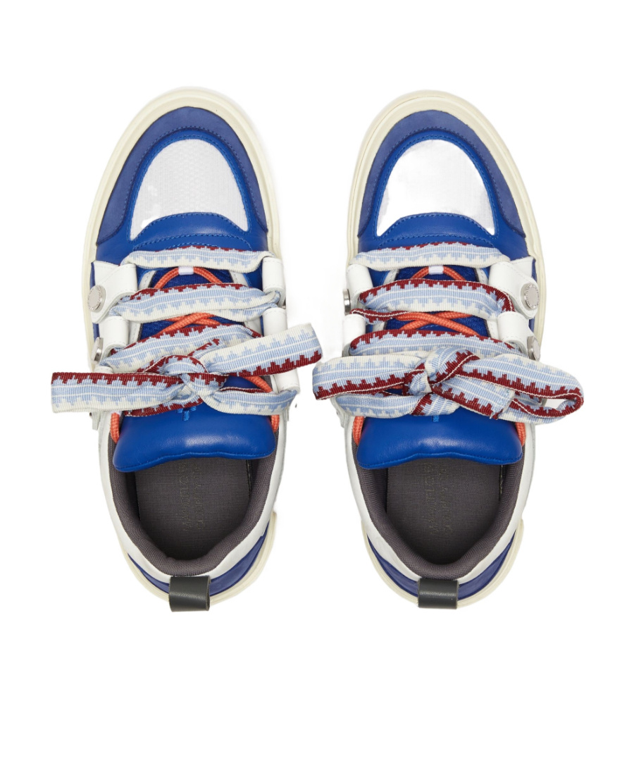 Marcelo Burlon County Of Milan Ticinella Leather And Suede Sneakers In Nude