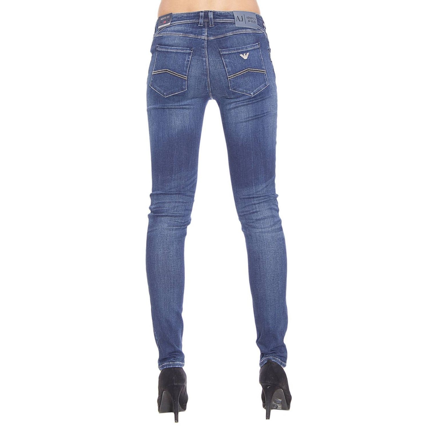 Shop Armani Jeans Logo Jeans In Blue