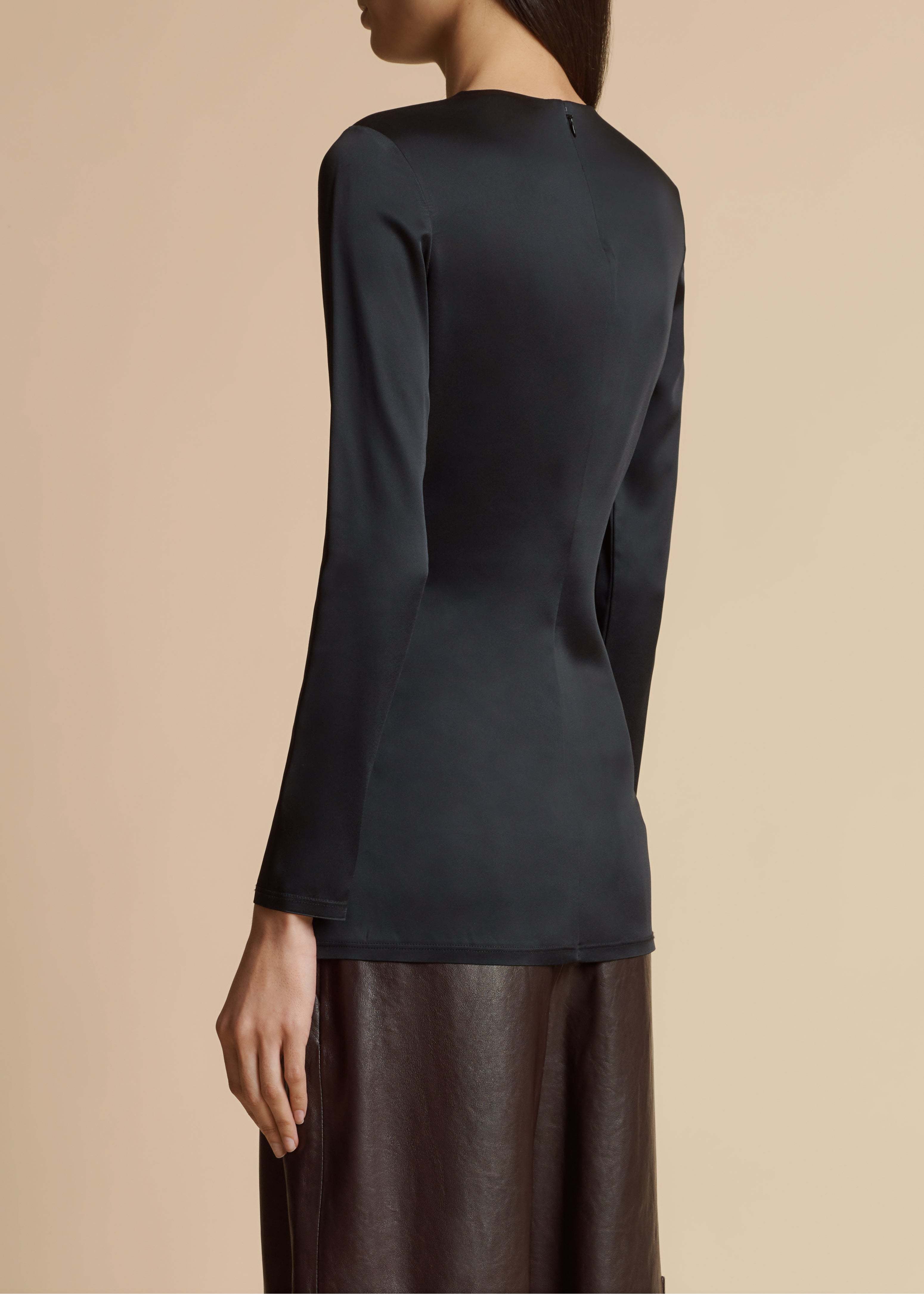 Khaite High-neck Blouse In Black