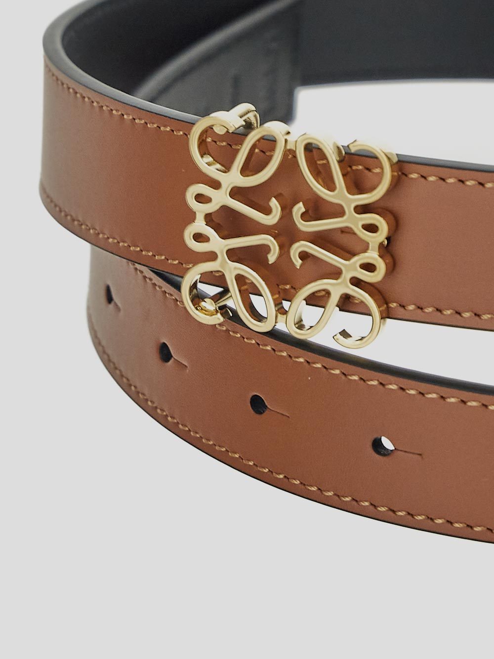 Loewe Anagram Belt In Smooth Calfskin In Black