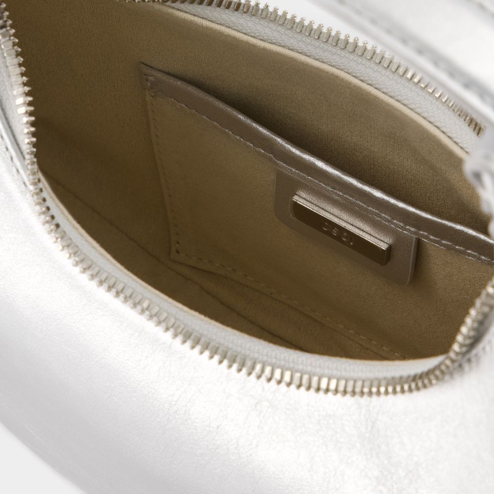 Osoi Metallic Toni Zipped Shoulder Bag In White