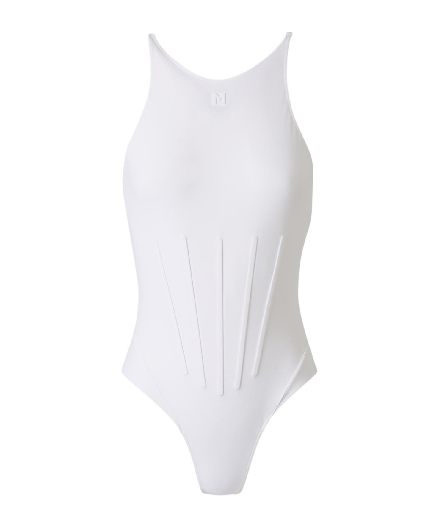 Mugler Corseted One-piece Swimsuit In White