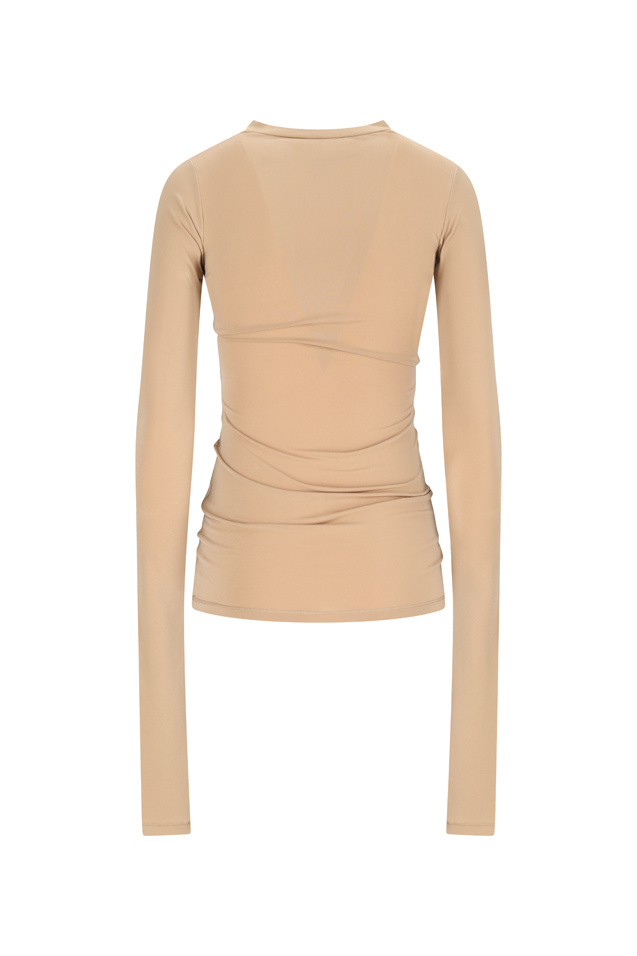 Darkpark Camren Long-sleeve Crew-neck Top In Brown