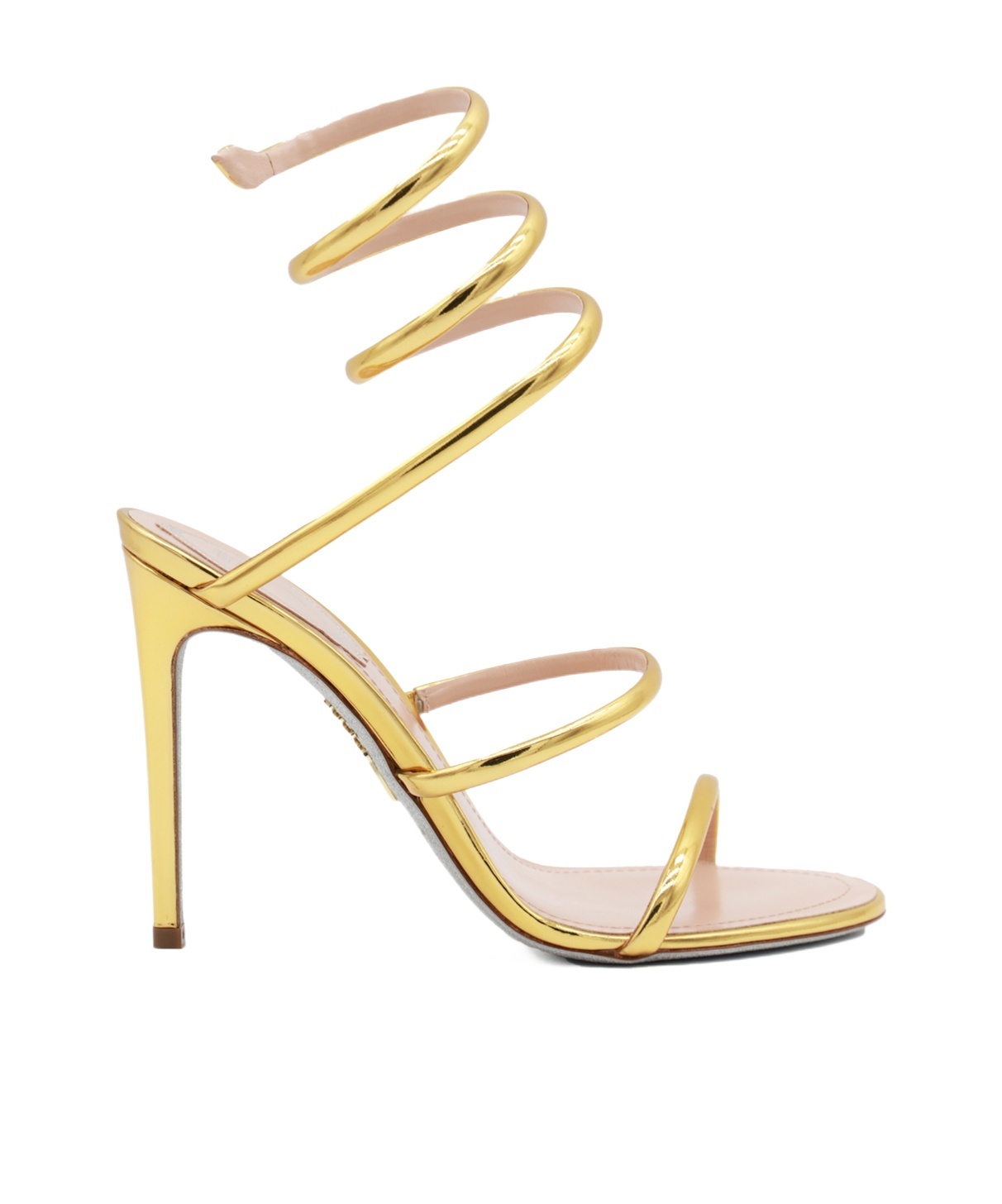 René Caovilla Round-headed Sandals In Gold