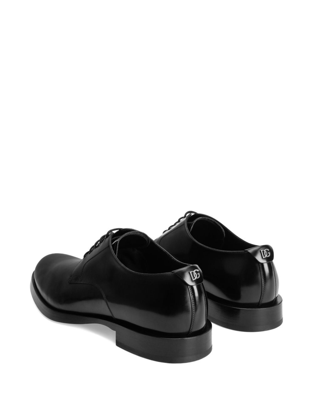 Dolce & Gabbana Black Leather Derby Shoes In Black