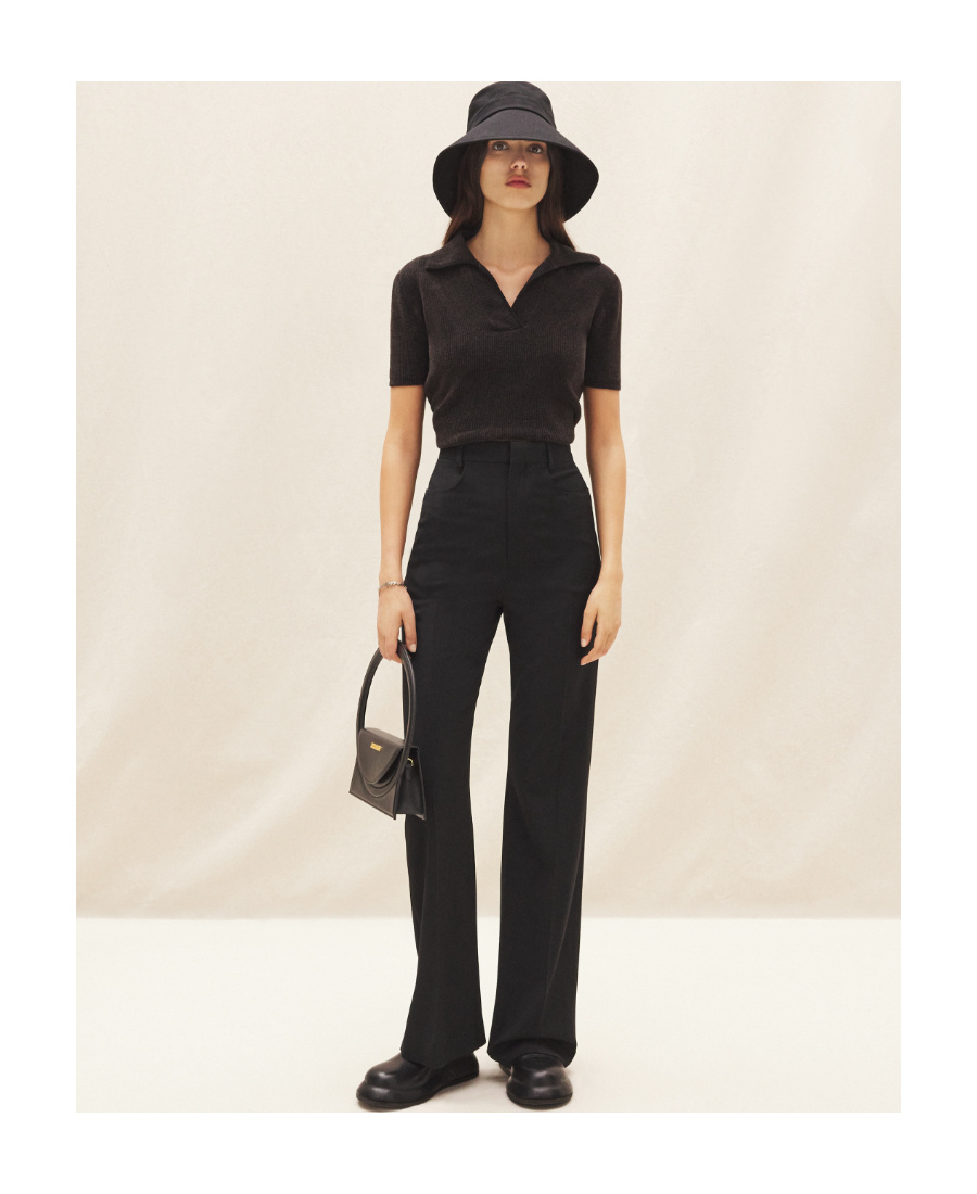 Shop Jacquemus High-waisted Flared Leg Trousers In Black