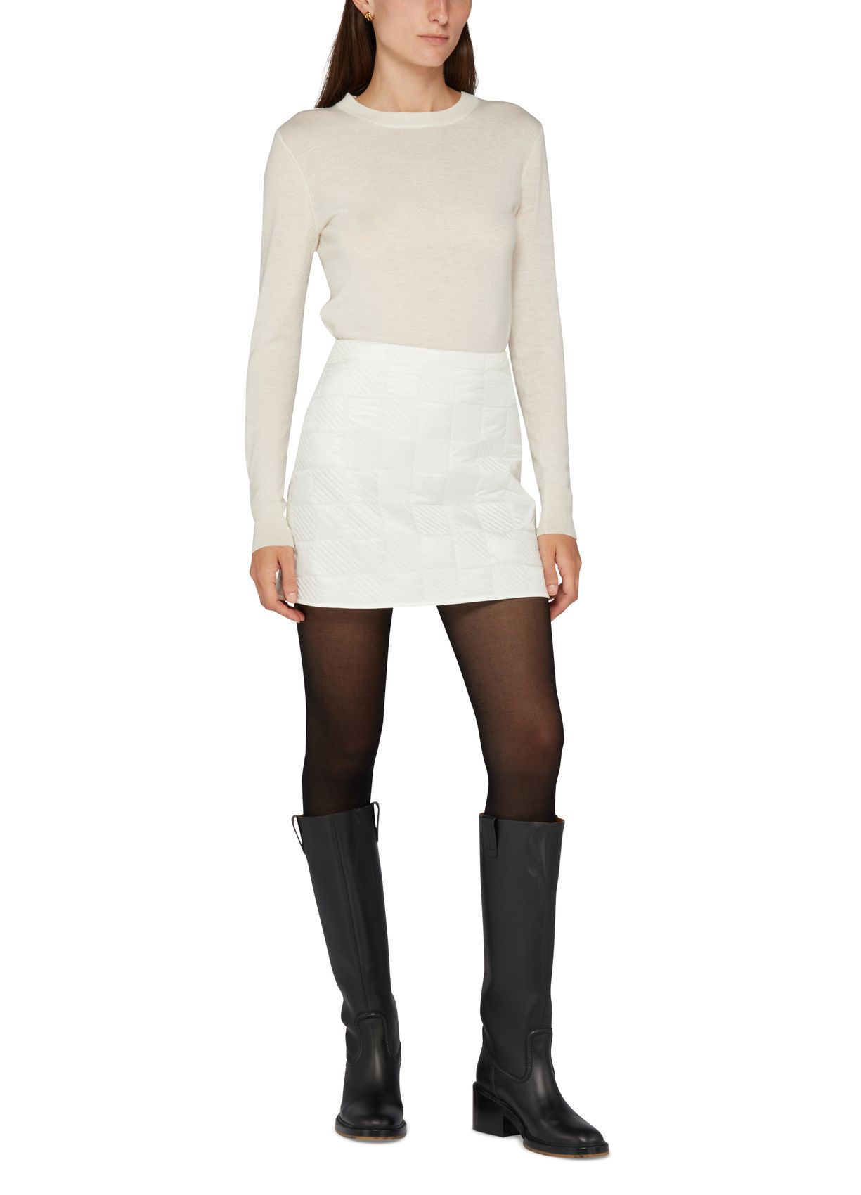 Moncler Quilted Mini Skirt With Mini Length In White