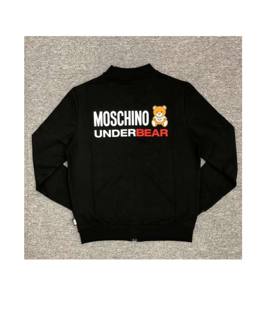 Moschino Printed Pattern Casual Jacket In Black