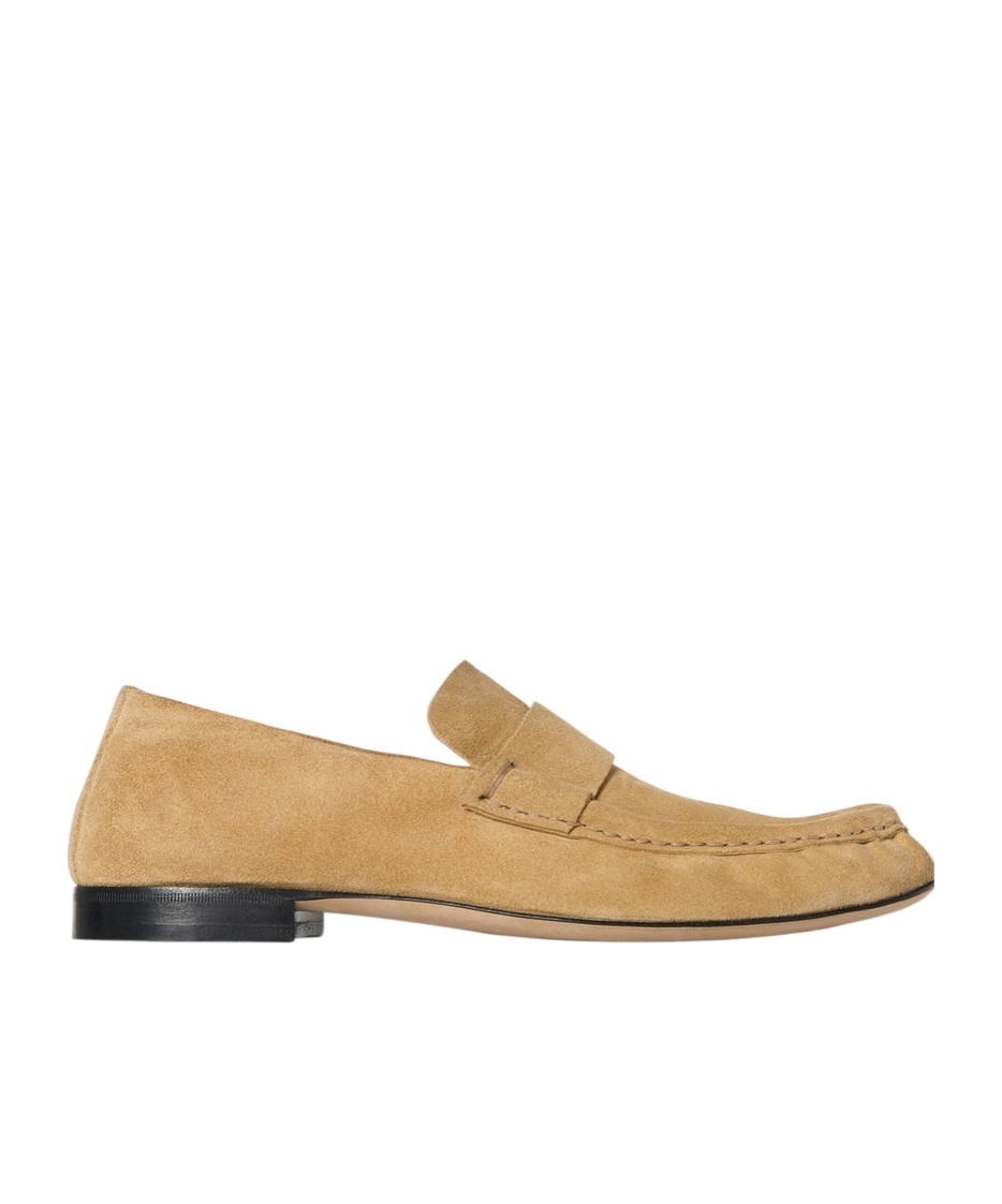 The Row Suede Soft Moccasins In Yellow