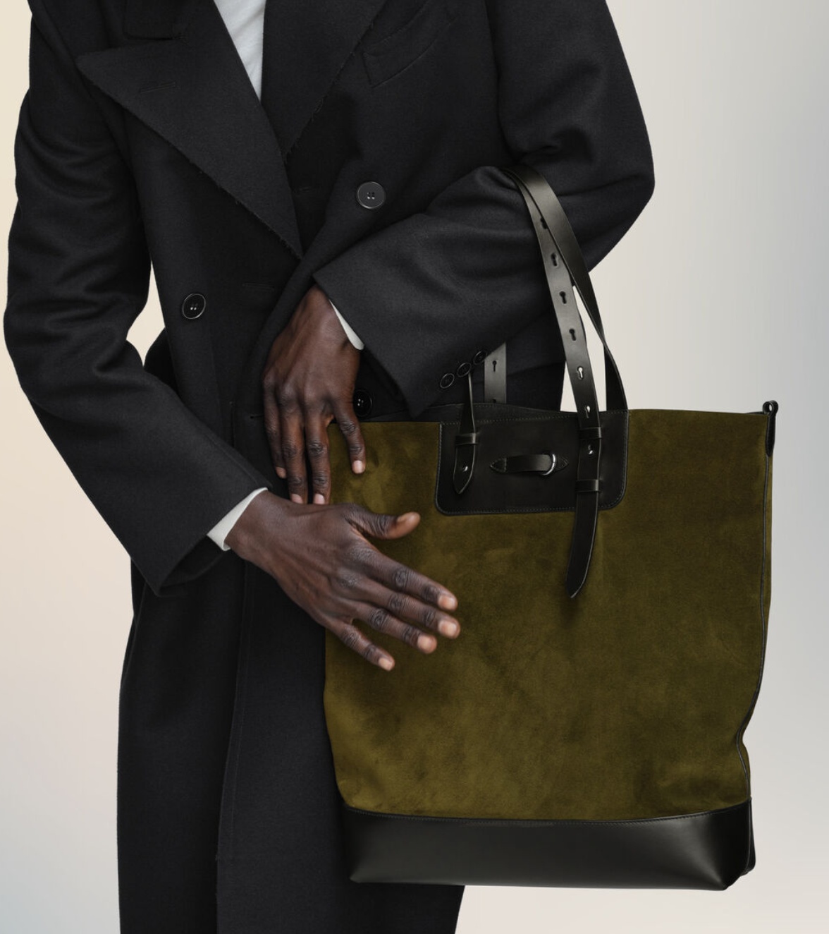 Maison Margiela Suede Tote Bag In Brown